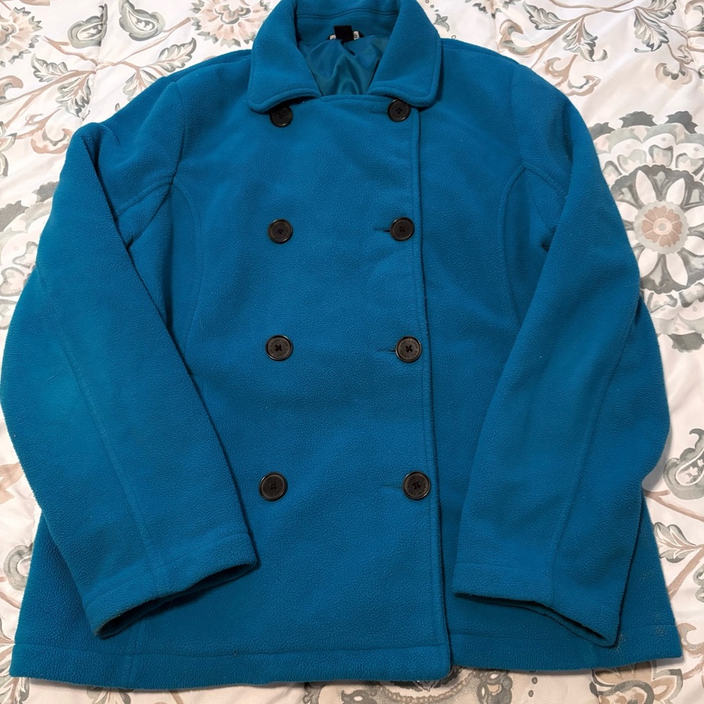 Lands' End Kids Blue Pea Coat size 14/16